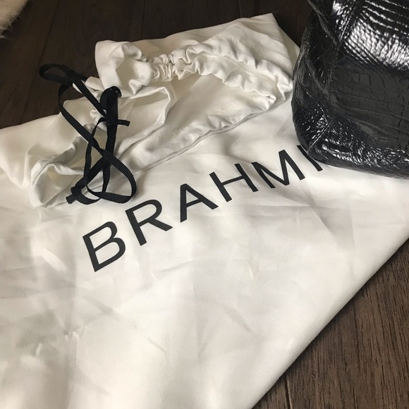 Brahmin Croc Embossed XL Travel Satchel Crossbody Bag - Picture 10 of 16